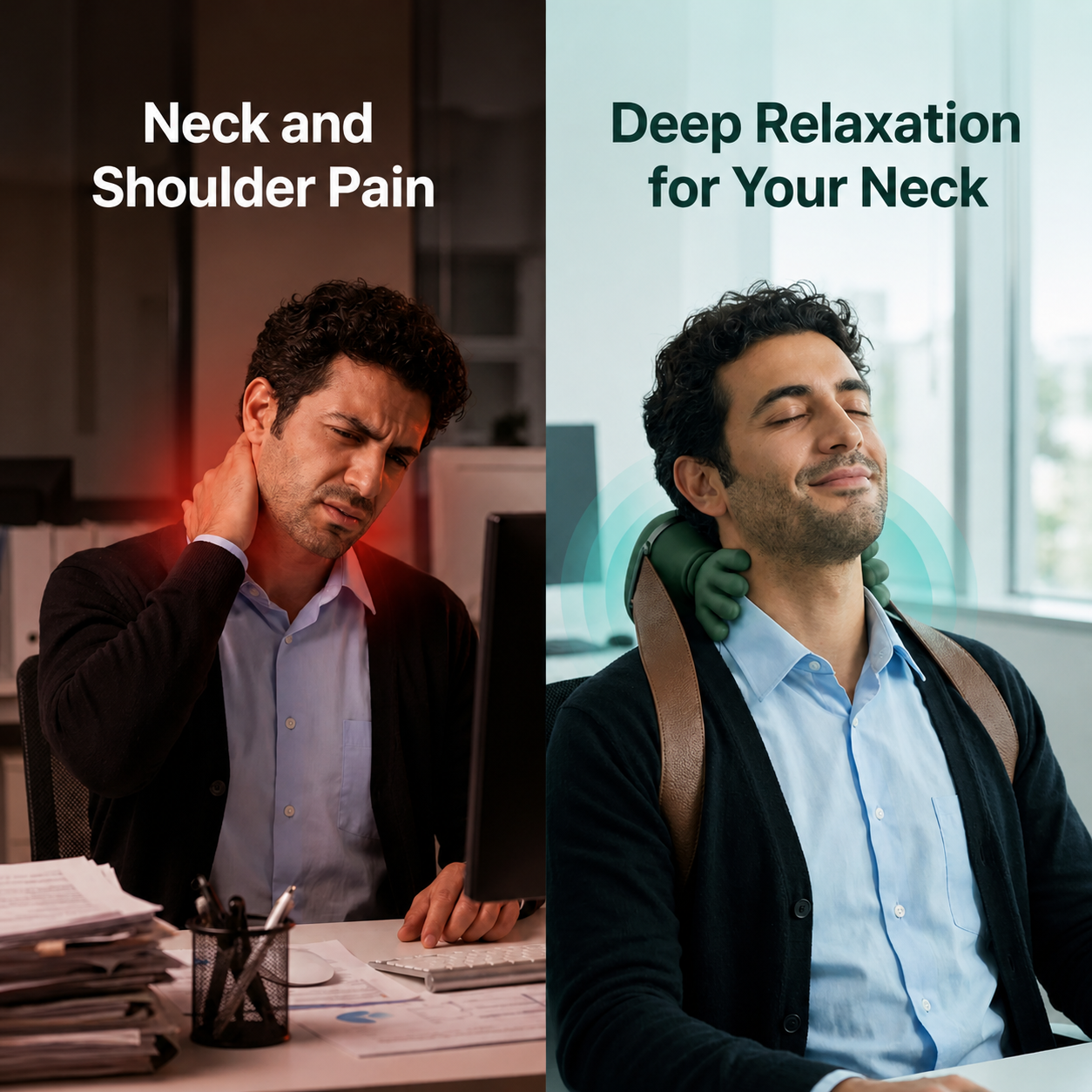 Heated Neck & Shoulder Massager with Deep Tissue & Heat Therapy
