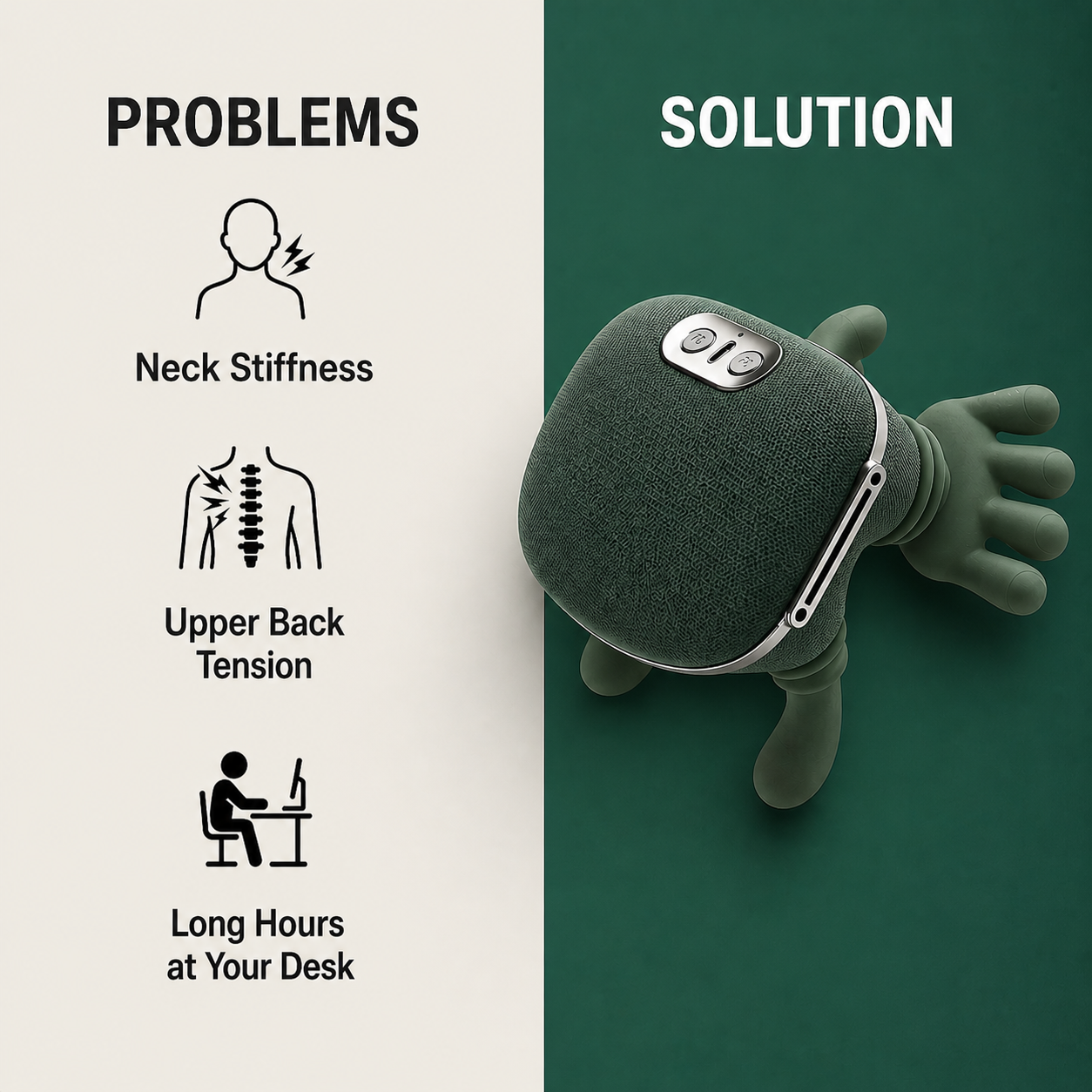 Heated Neck & Shoulder Massager with Deep Tissue & Heat Therapy